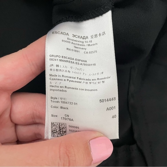 Escada Tovah Black Pants Size 40 - Picture 8 of 13